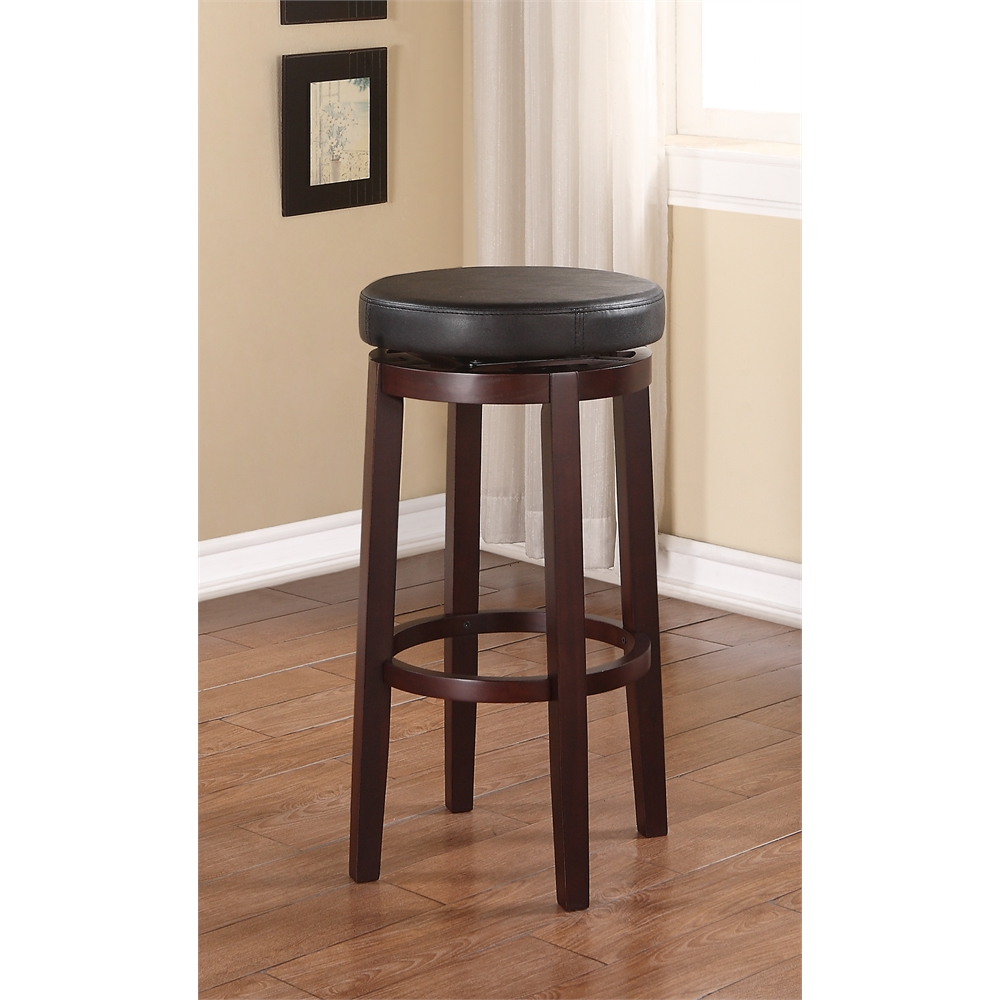 Start2Finish Maya Black 29-inch bar stool with sleek design and sturdy metal frame, ideal for modern kitchen or bar area.