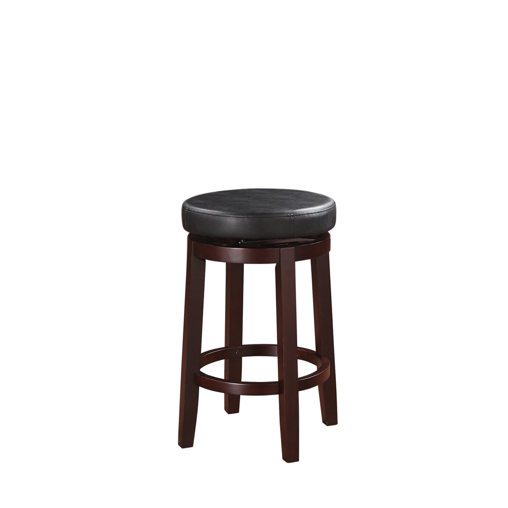 Maya Black 24-inch counter stool from Start2Finish featuring a modern design with a cushioned seat and sturdy wooden legs.