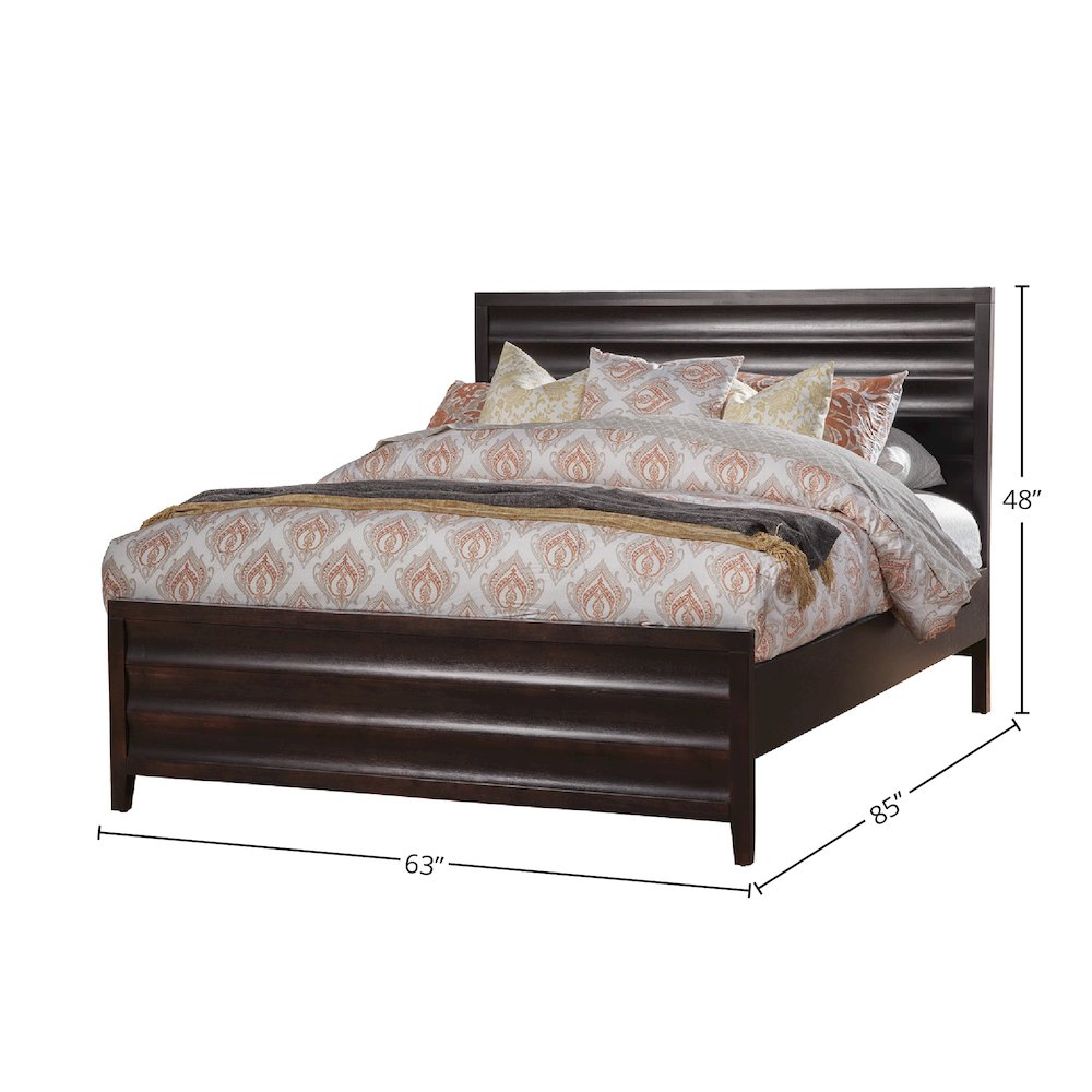 Start2Finish Legacy Queen Panel Bed in Black Cherry wood with a classic headboard and footboard design.