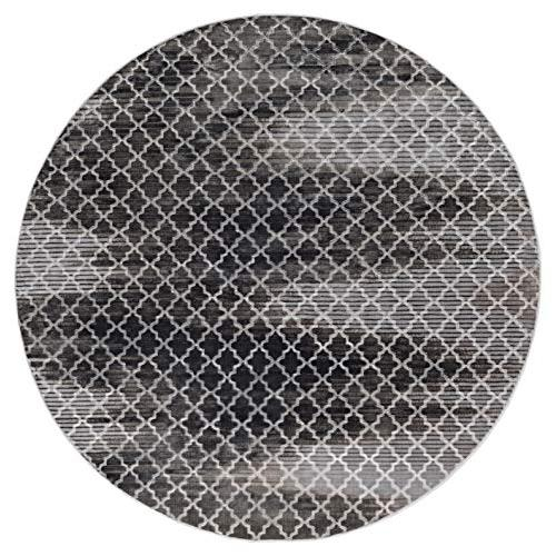 Start2Finish Evolution Trellis ZigZag grey and black 8R rug with geometric pattern, showcasing its modern design and textured surface.