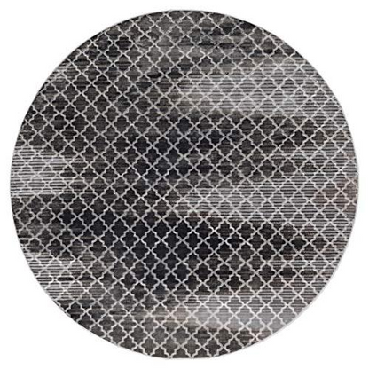 Start2Finish Evolution Trellis ZigZag grey and black 8R rug with geometric pattern, showcasing its modern design and textured surface.