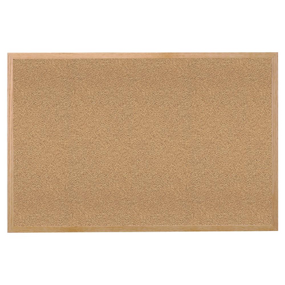 Ghent natural cork bulletin board with wood frame, 3 feet by 4 feet, ideal for office or workspace organization.