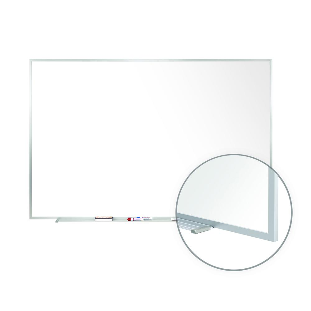 Start2Finish Ghent non-magnetic whiteboard with aluminum frame, 3 feet by 5 feet, showing a clean, writable surface with mounted frame.