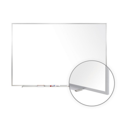 Start2Finish Ghent magnetic porcelain whiteboard with aluminum frame, 2 feet by 3 feet, suitable for office use.