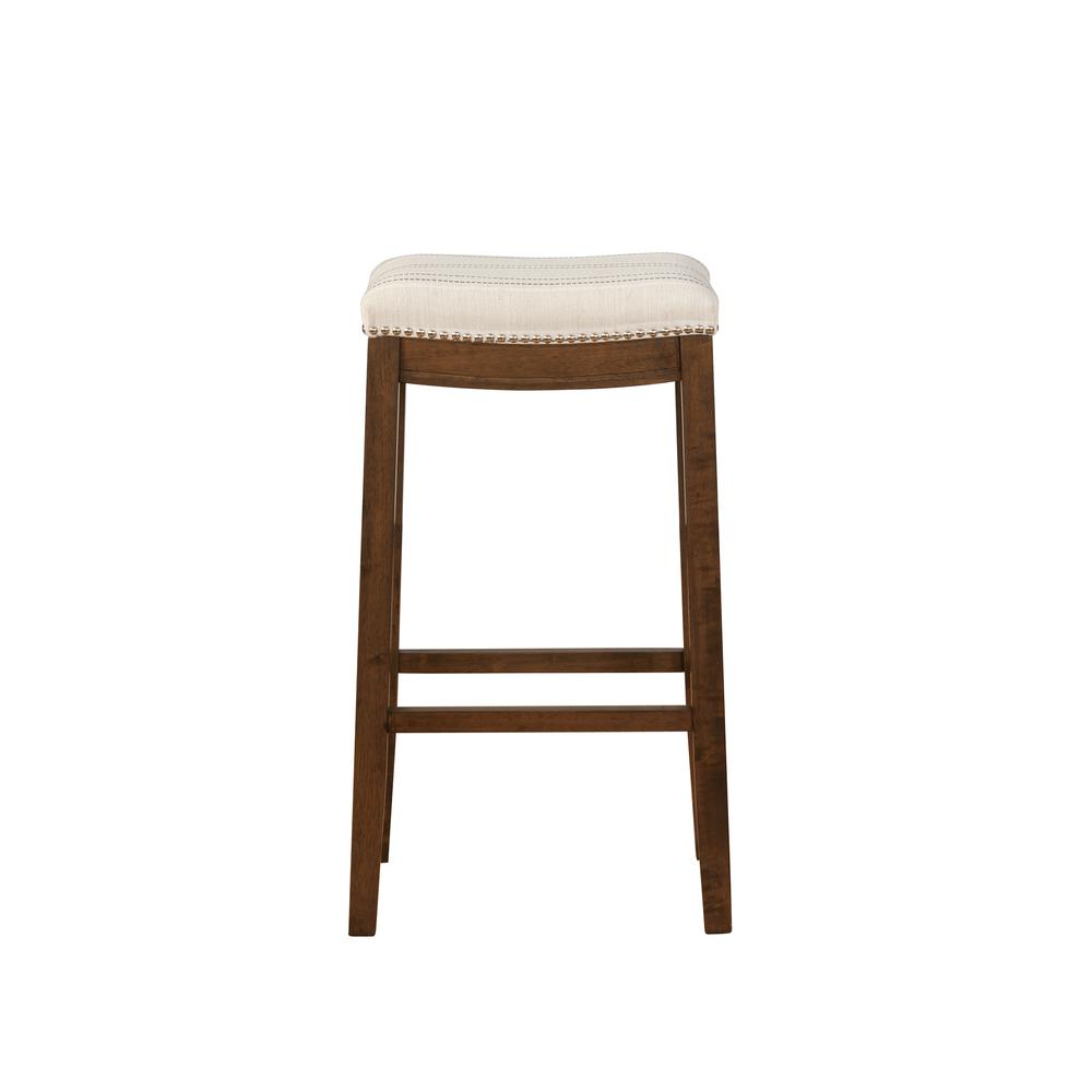 Start2Finish Claridge Natural Bar Stool with wooden legs and cushioned seat for modern kitchen or bar area.