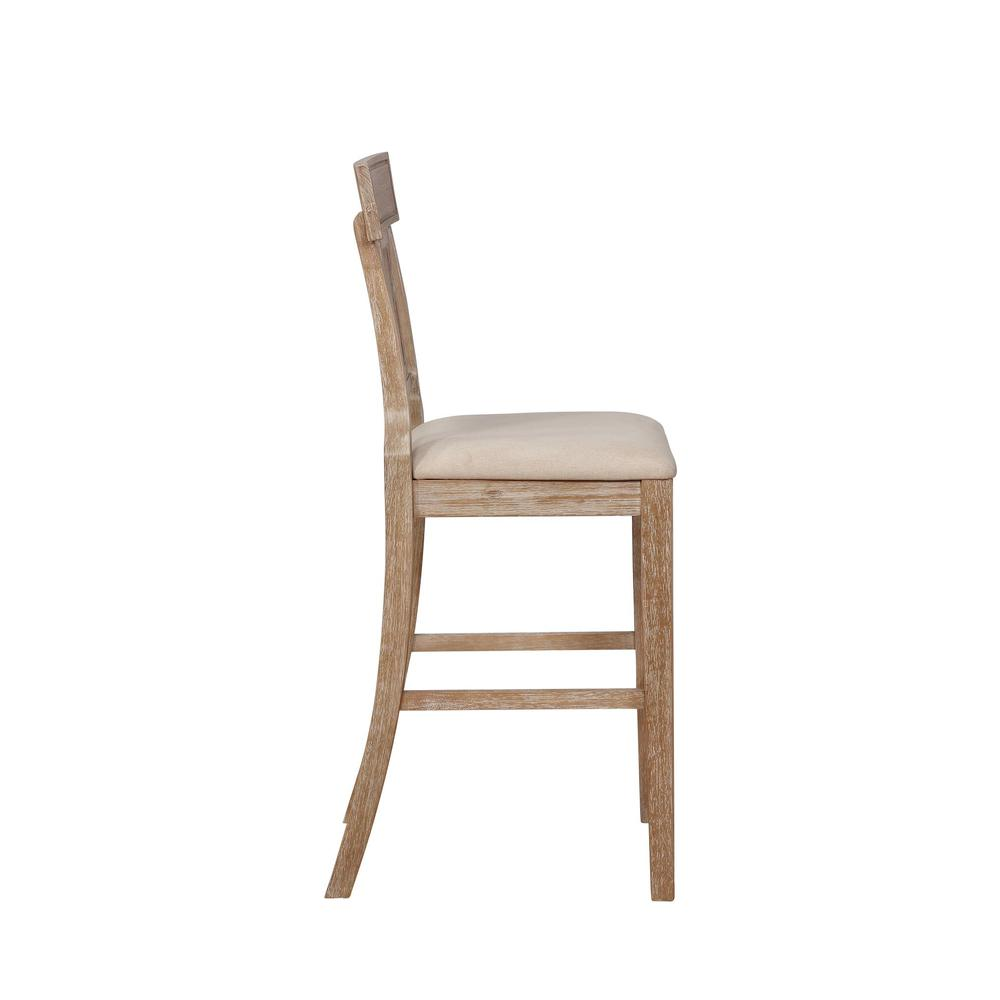 Start2Finish Rylan 30-inch bar stool with wooden seat and metal frame, shown from a side angle.