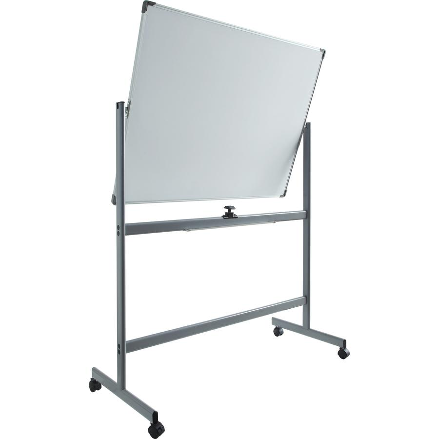 Start2Finish Lorell double-sided magnetic whiteboard easel with white surface, floor-standing, 48x36 inches rectangle shape.