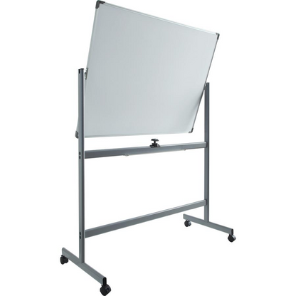 Start2Finish Lorell double-sided magnetic whiteboard easel with white surface, floor-standing, 48x36 inches rectangle shape.