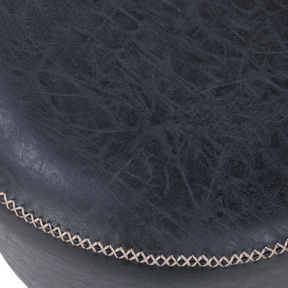 Start2Finish Gaia Faux Leather Round Swivel Ottoman, modern furniture piece with plush faux leather upholstery and 360-degree swivel function