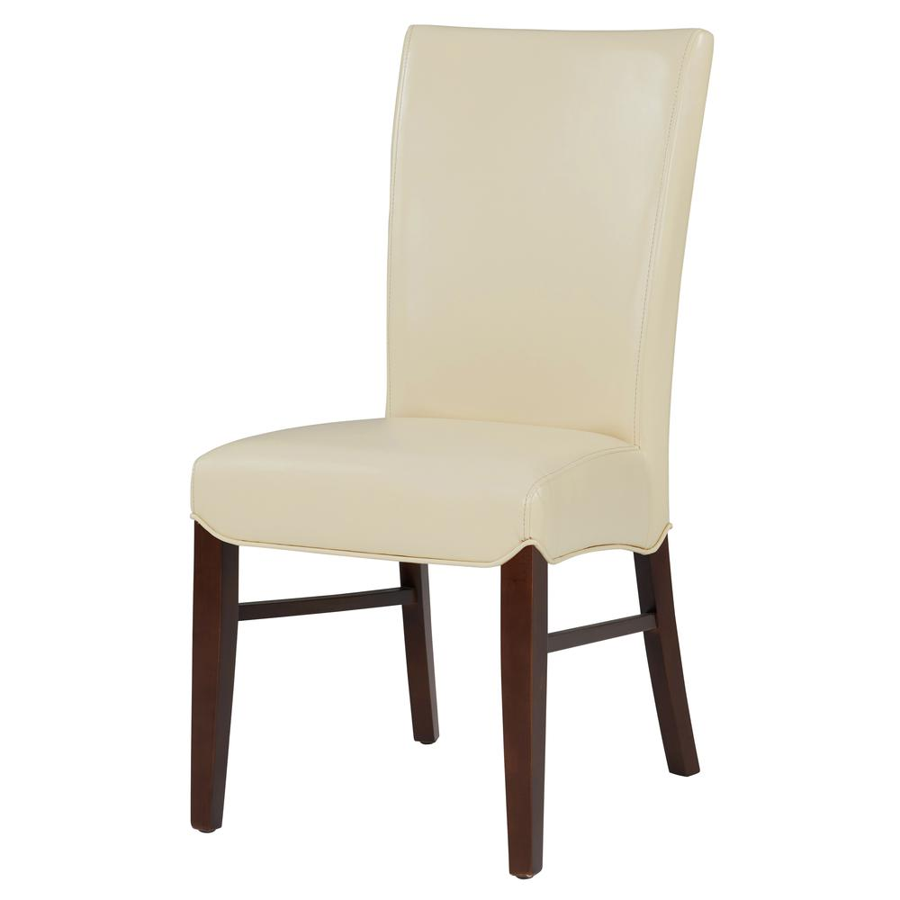 Set of two Start2Finish Milton bonded leather dining side chairs with cushioned seats and back support, in a modern furniture design.
