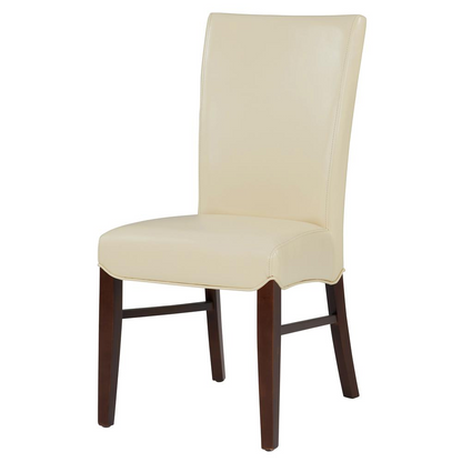 Set of two Start2Finish Milton bonded leather dining side chairs with cushioned seats and back support, in a modern furniture design.