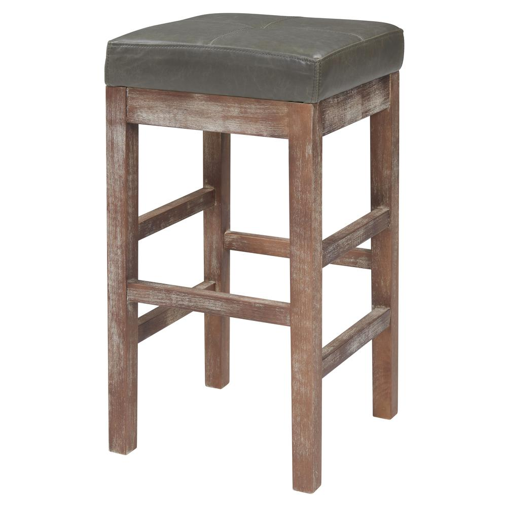 Start2Finish Valencia bonded leather counter stool with a sleek design and padded seat, ideal for modern kitchen or bar area.