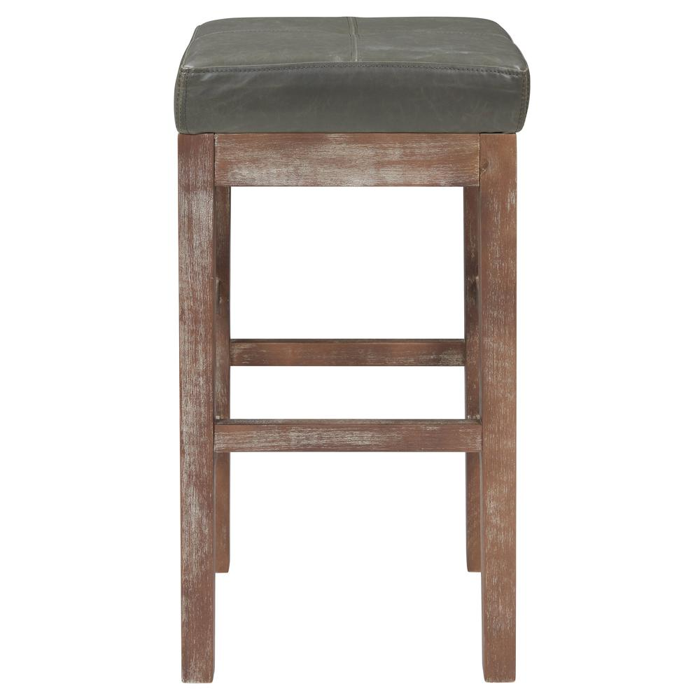 Start2Finish Valencia bonded leather counter stool with a sleek design and sturdy wooden legs, ideal for kitchen or bar seating.