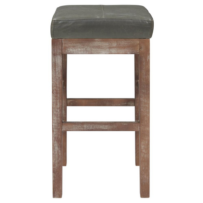 Start2Finish Valencia bonded leather counter stool with a sleek design and sturdy wooden legs, ideal for kitchen or bar seating.