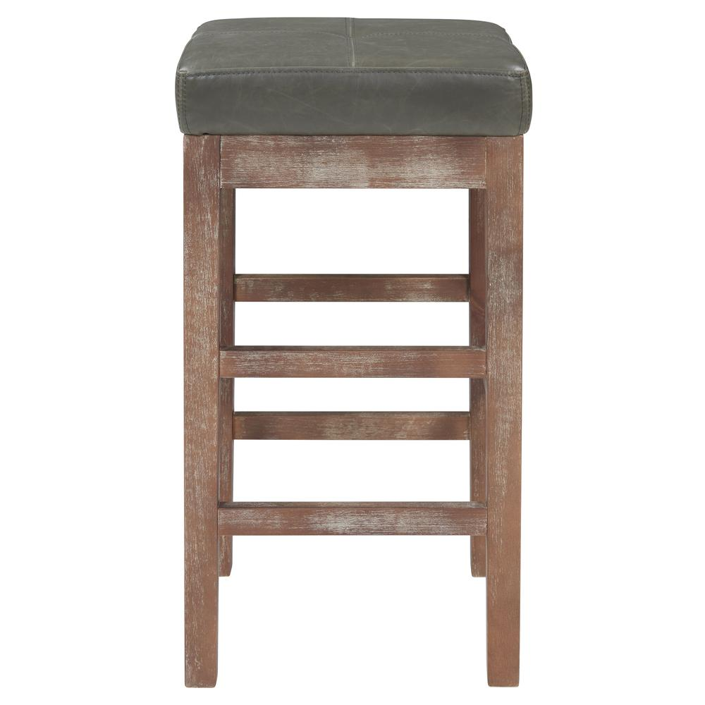 Start2Finish Valencia bonded leather counter stool with cushioned seat and wooden legs for modern kitchen or bar area.
