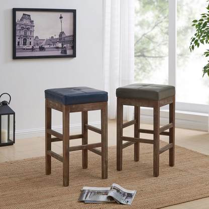 Start2Finish Valencia bonded leather counter stool with a sleek design and sturdy metal legs, perfect for modern kitchen counters.