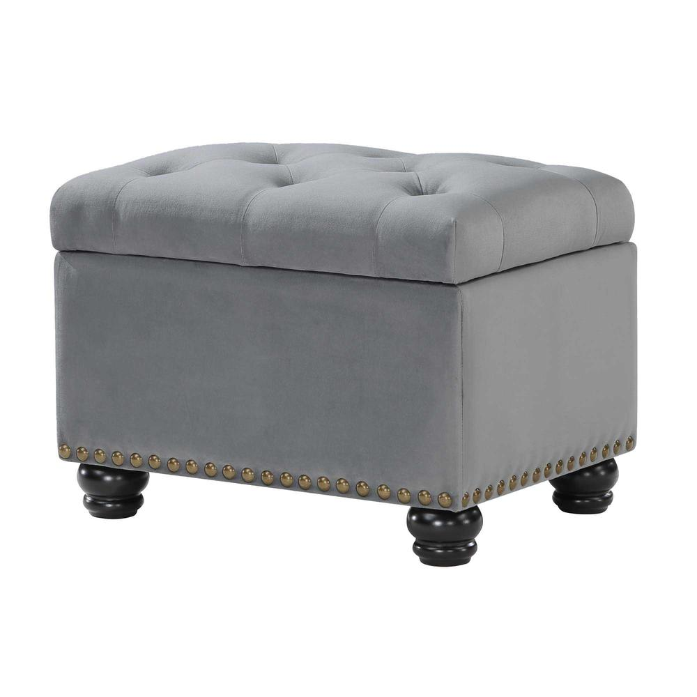 Start2Finish 5th Avenue Storage Ottoman in neutral fabric, showing a plush, versatile furniture piece with hidden storage space.