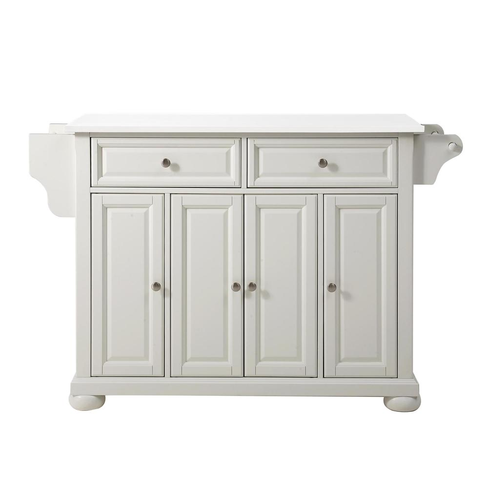 Start2Finish Alexandria stone top kitchen island with storage and wheels, full-size furniture piece for kitchen or dining area.