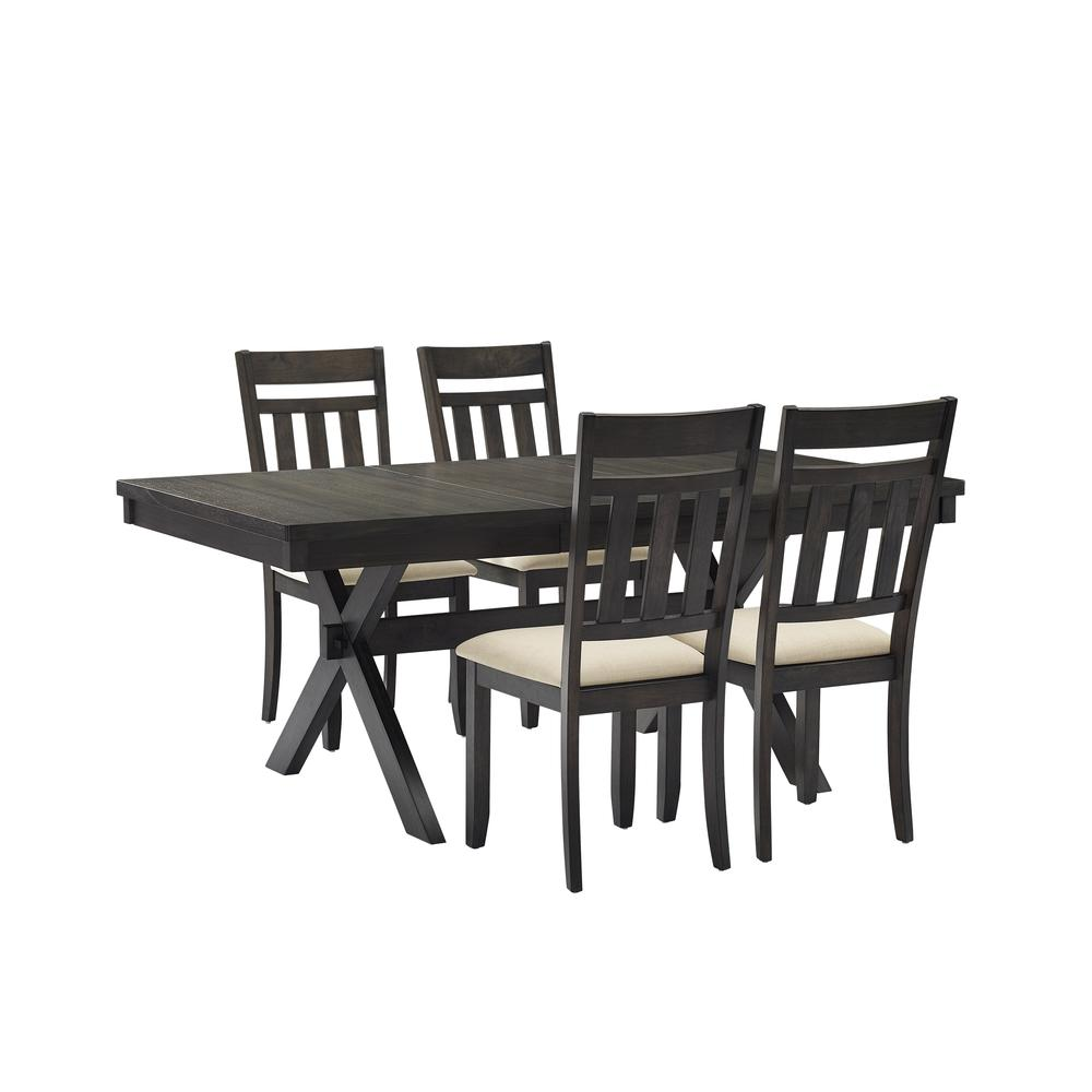 Hayden 5-piece dining table set with four slat back chairs, wooden furniture from Start2Finish, suitable for four people.