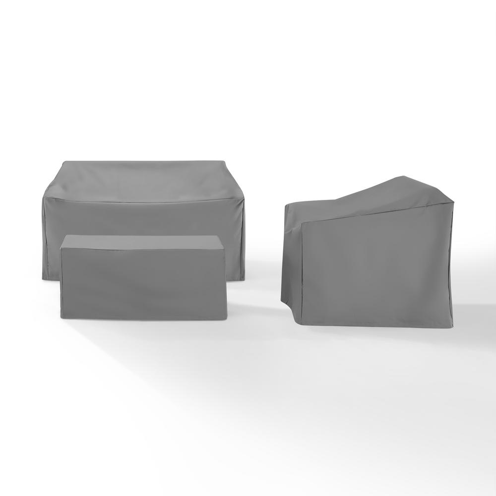 Start2Finish 3-piece outdoor furniture cover set for loveseat, chair, and coffee table, weather-resistant garden protection