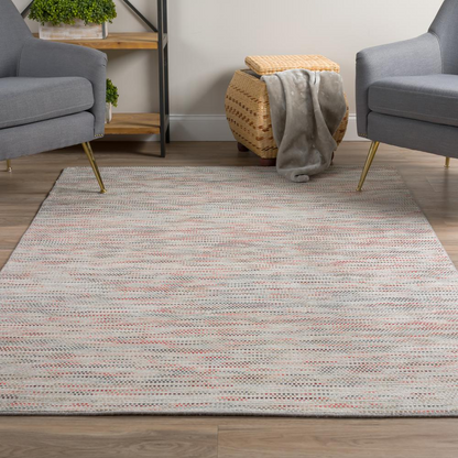 Start2Finish Zion ZN1 silver 5x7.5 rug featuring a modern geometric pattern in a sleek silver and gray color scheme.