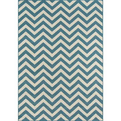 Blue contemporary rectangle area rug by Start2Finish, 8&