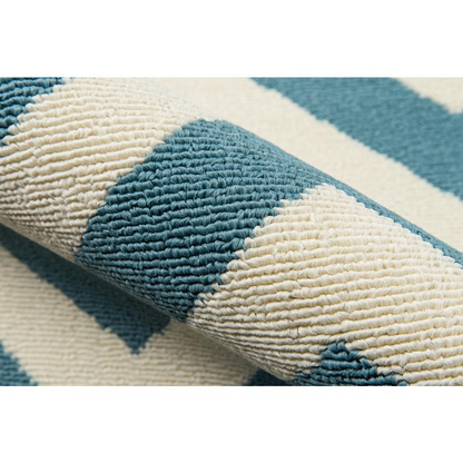 Start2Finish contemporary rectangle area rug in blue, 8&
