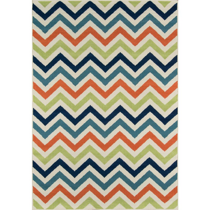Contemporary rectangle area rug by Start2Finish with a colorful, multi-pattern design, measuring 6&