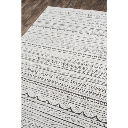 Start2Finish ivory rectangle area rug with traditional design, measuring 7&