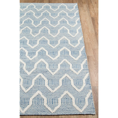 Blue contemporary rectangle area rug from Start2Finish, showing a modern design in 3&