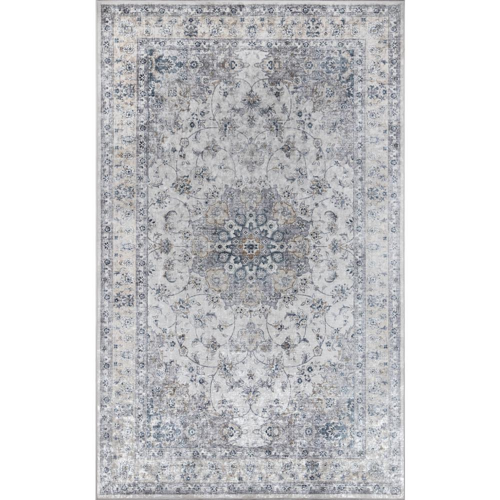 Start2Finish traditional grey rectangle area rug, 5&