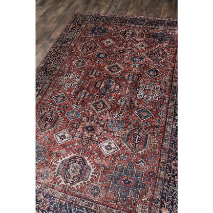 Traditional rectangle area rug in rust color, 5x8 feet, by Start2Finish, showcasing a classic design suitable for living spaces.