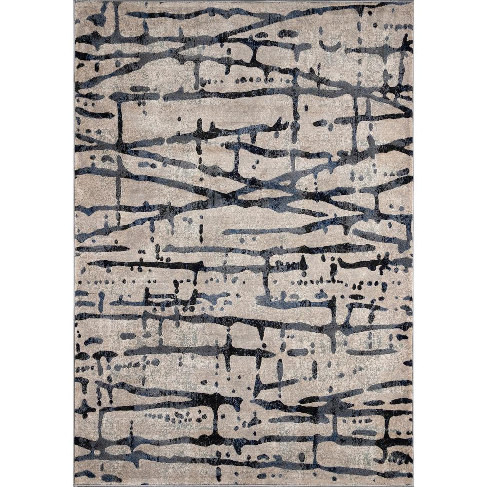 Start2Finish contemporary grey rectangle area rug with a modern geometric pattern, size 3&