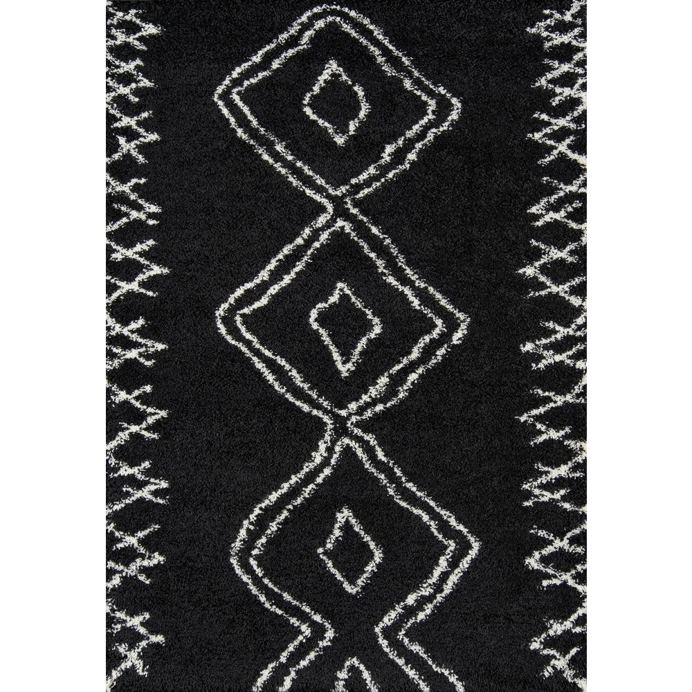 Black contemporary rectangle area rug by Start2Finish, 5&