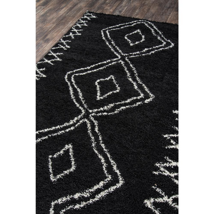 Start2Finish contemporary black rectangle area rug, 5&
