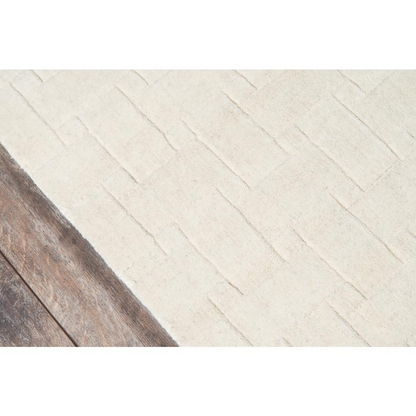 Start2Finish contemporary ivory rectangle area rug with a 5&
