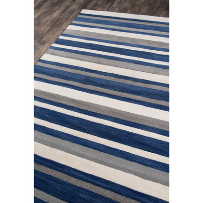Contemporary navy rectangle area rug by Start2Finish, 3&