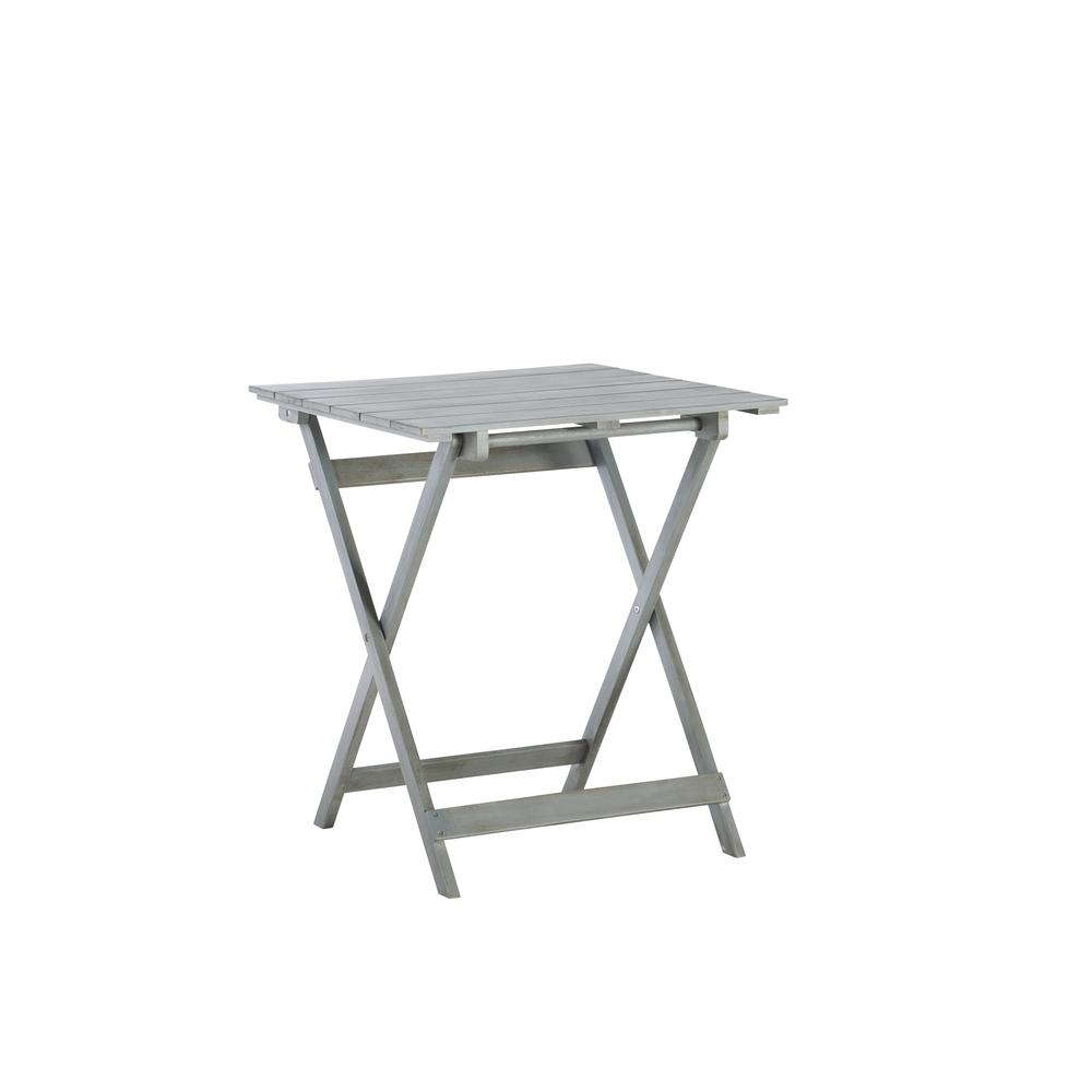 Start2Finish Rockport gray three-piece square table set with modern design and sturdy construction, shown with tabletop and legs.