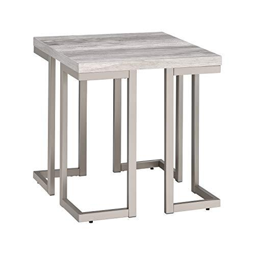 Start2Finish David end table with wooden finish, featuring a round top and sleek legs for a modern living room decor.