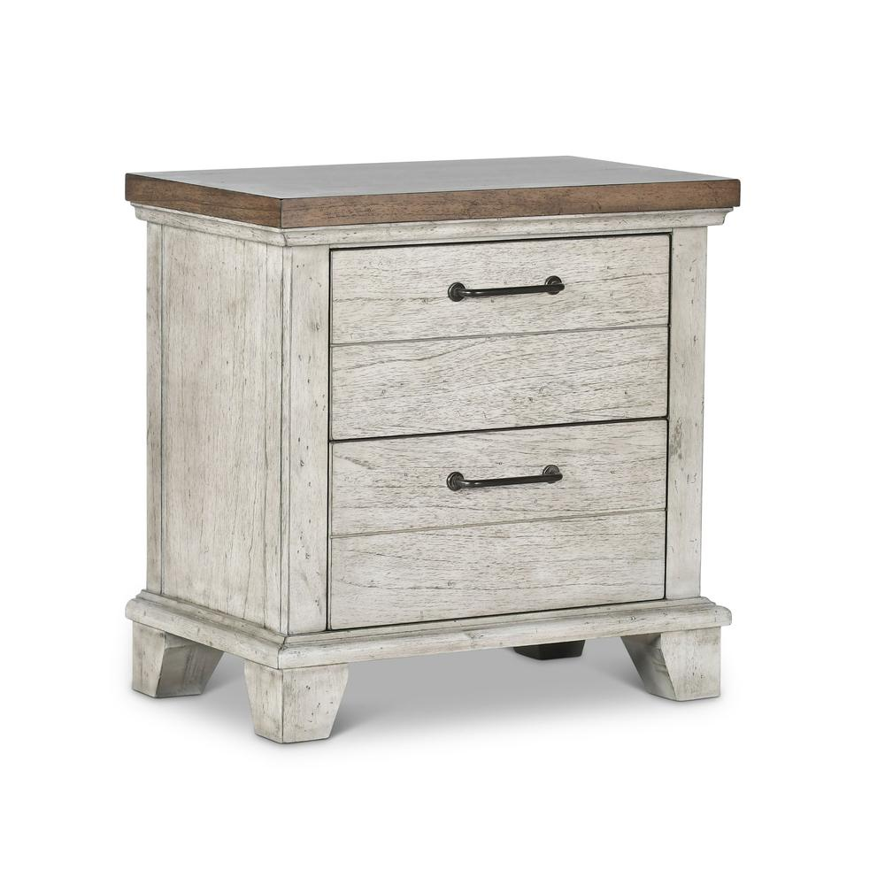 Start2Finish Bear Creek nightstand showing a modern wooden furniture piece with a drawer and open shelf for bedroom storage.