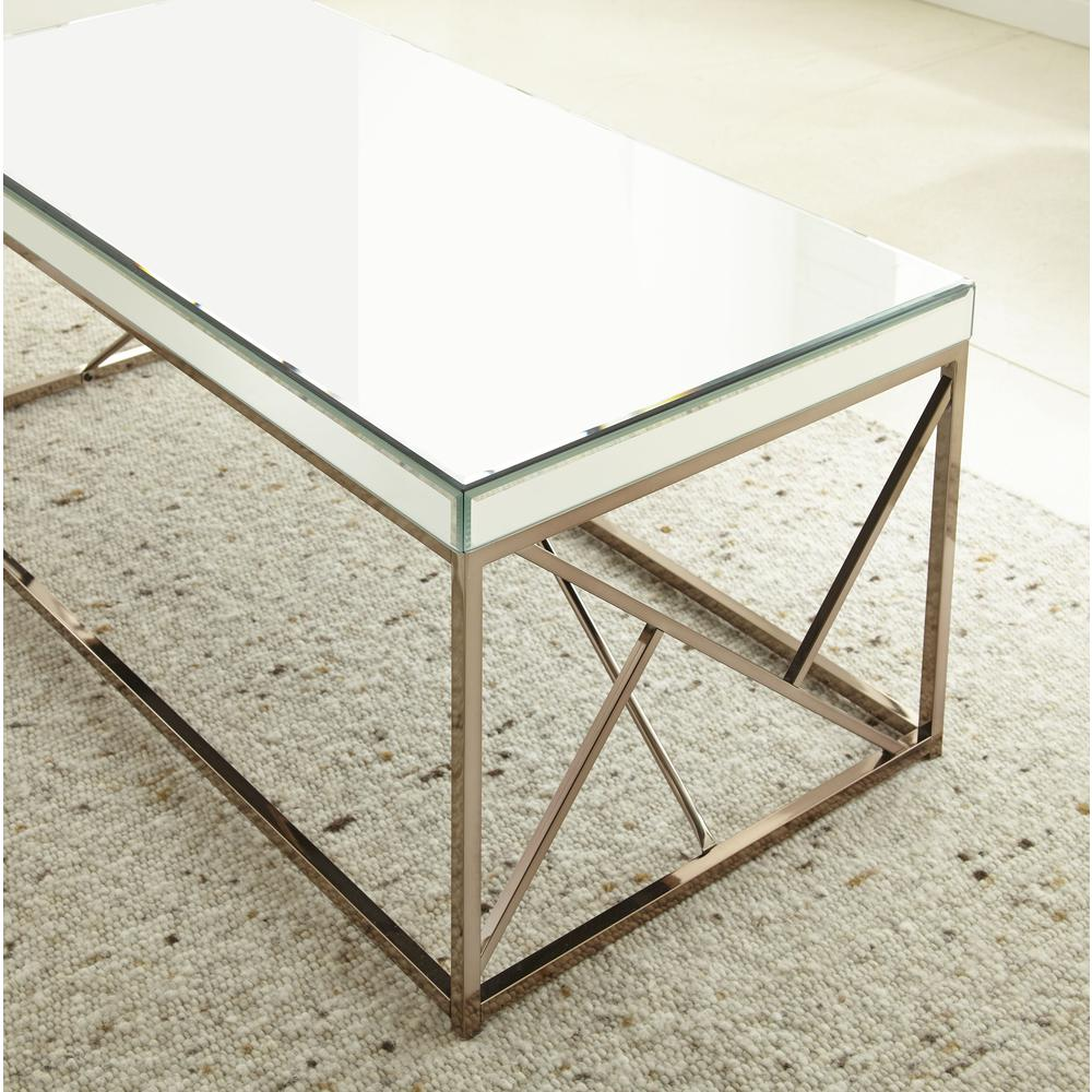 Start2Finish Evelyn cocktail table with a sleek round wooden top and metal legs, ideal for modern living spaces.