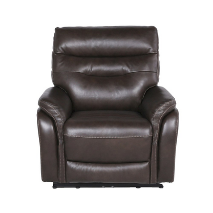 Start2Finish Fortuna Power Recliner with coffee finish, featuring plush cushioning and ergonomic design for optimal comfort.