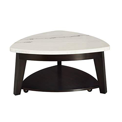 Start2Finish Francis marble top cocktail table with sleek metal legs, modern design, and elegant white marble surface.