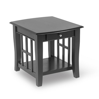 Start2Finish Cassidy end table measuring 23x28x23 inches, featuring a modern wooden design and sturdy construction.