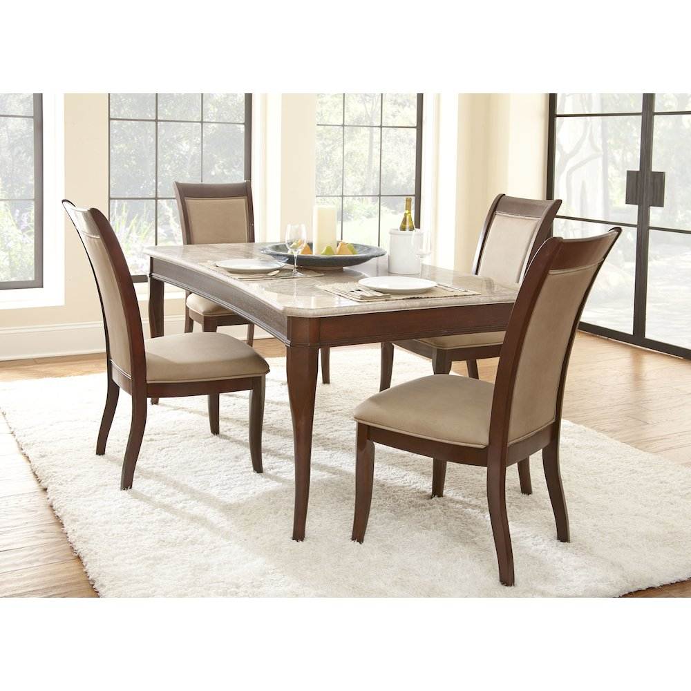 Marseille marble top table by Start2Finish featuring a sleek round marble surface and modern metal legs.