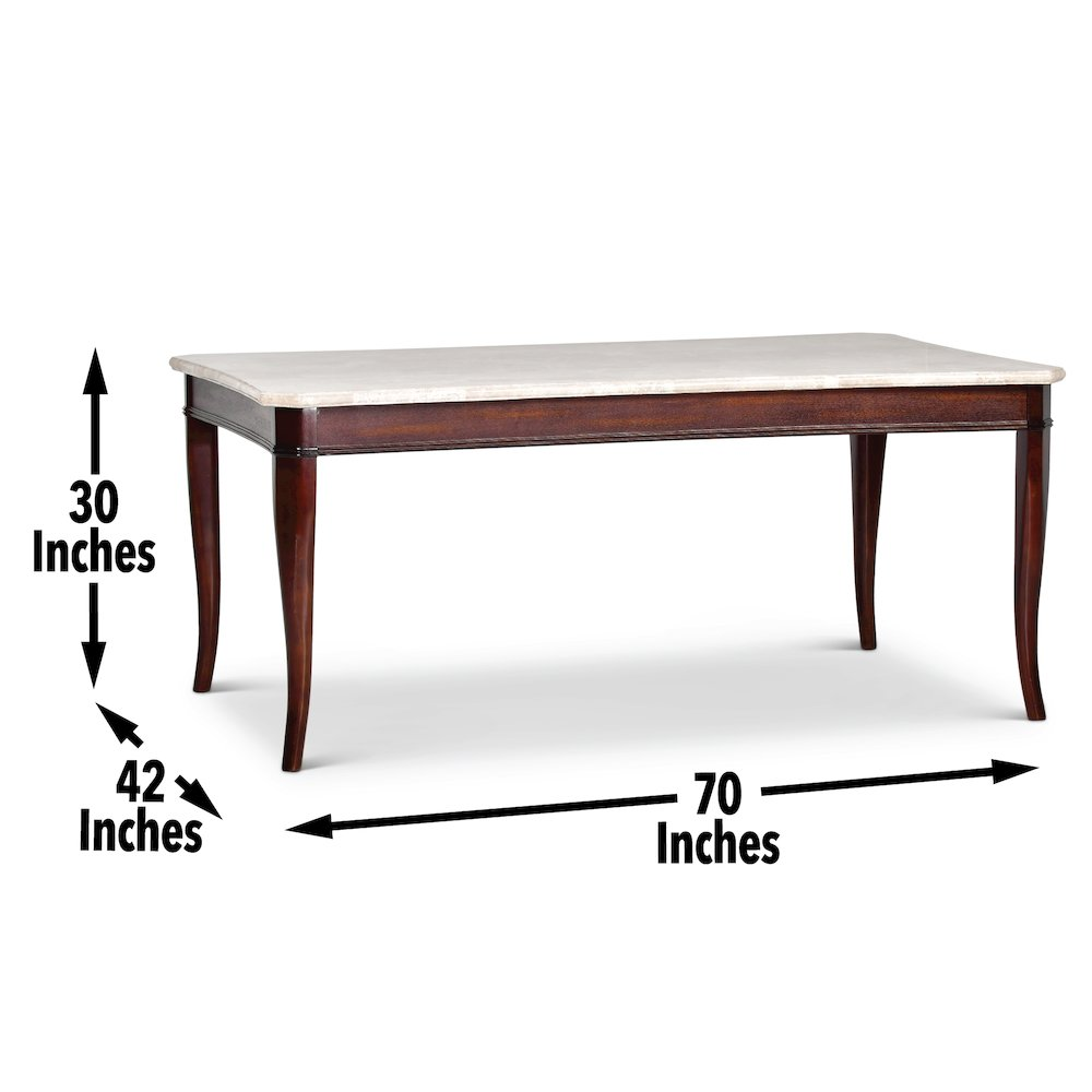 Start2Finish Marseille marble top table with sleek wooden legs, showcasing a modern design and elegant marble surface.