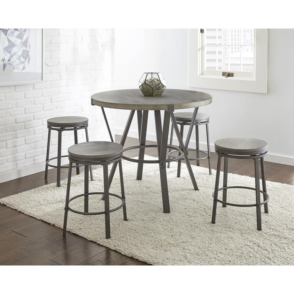 Start2Finish Portland swivel counter stool with wooden seat and metal frame, showcasing the modern furniture design.