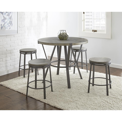Start2Finish Portland swivel counter stool with wooden seat and metal frame, showcasing the modern furniture design.