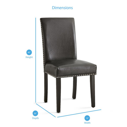 Start2Finish Verano vegan leather side chair in black with sleek modern design and sturdy metal legs.