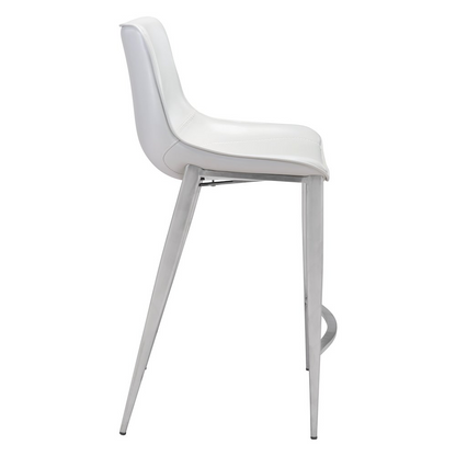 Magnus Counter Stool set of 2 by Start2Finish featuring white seats and silver legs, modern furniture for kitchen or bar area.